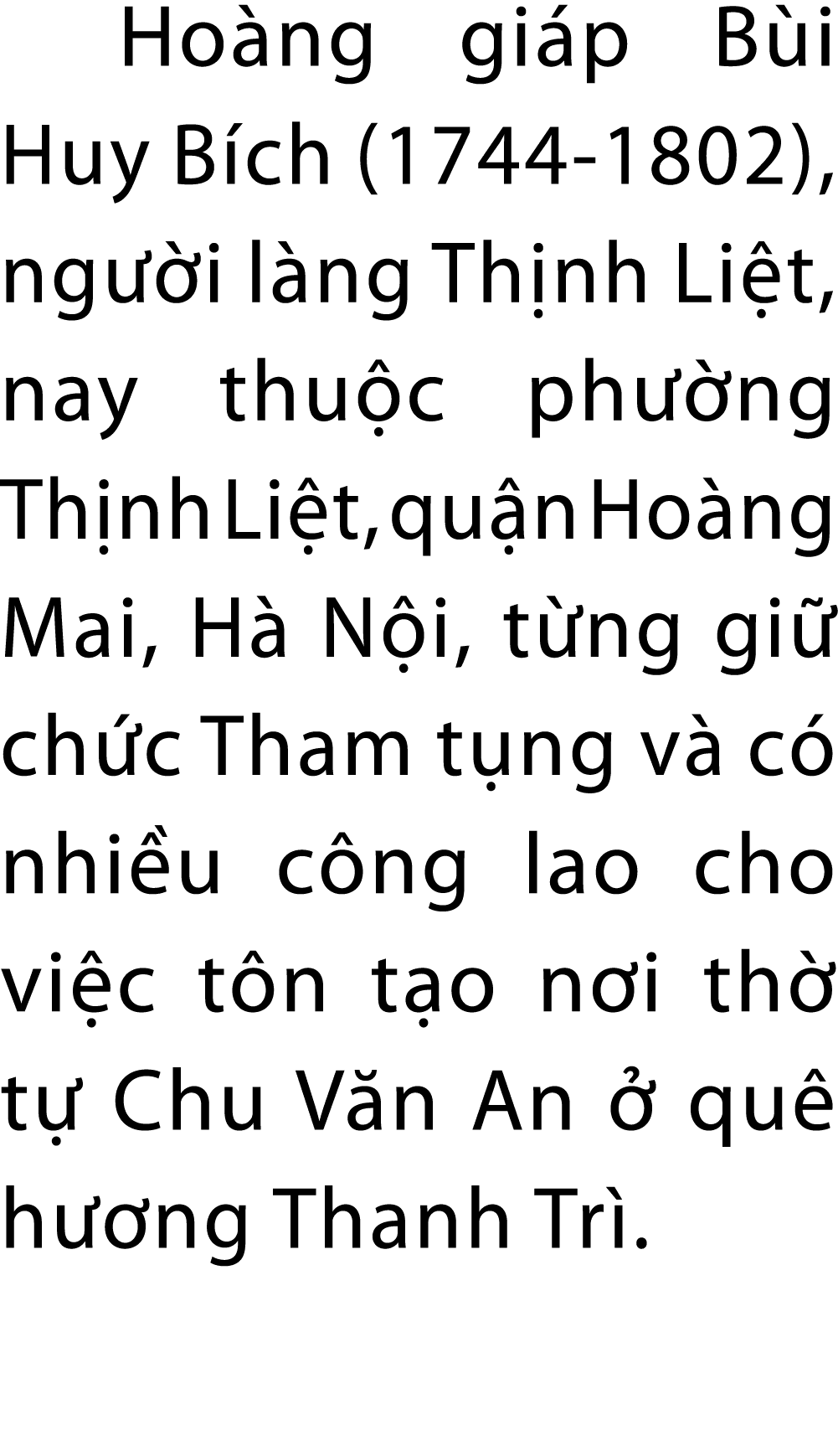 Ho ng gi p B i Huy B ch (1744 1802), ng i l ng Th nh Li t, nay thu c ph  ng Th nh Li t, qu n Ho ng Mai, H  N i, t ng...