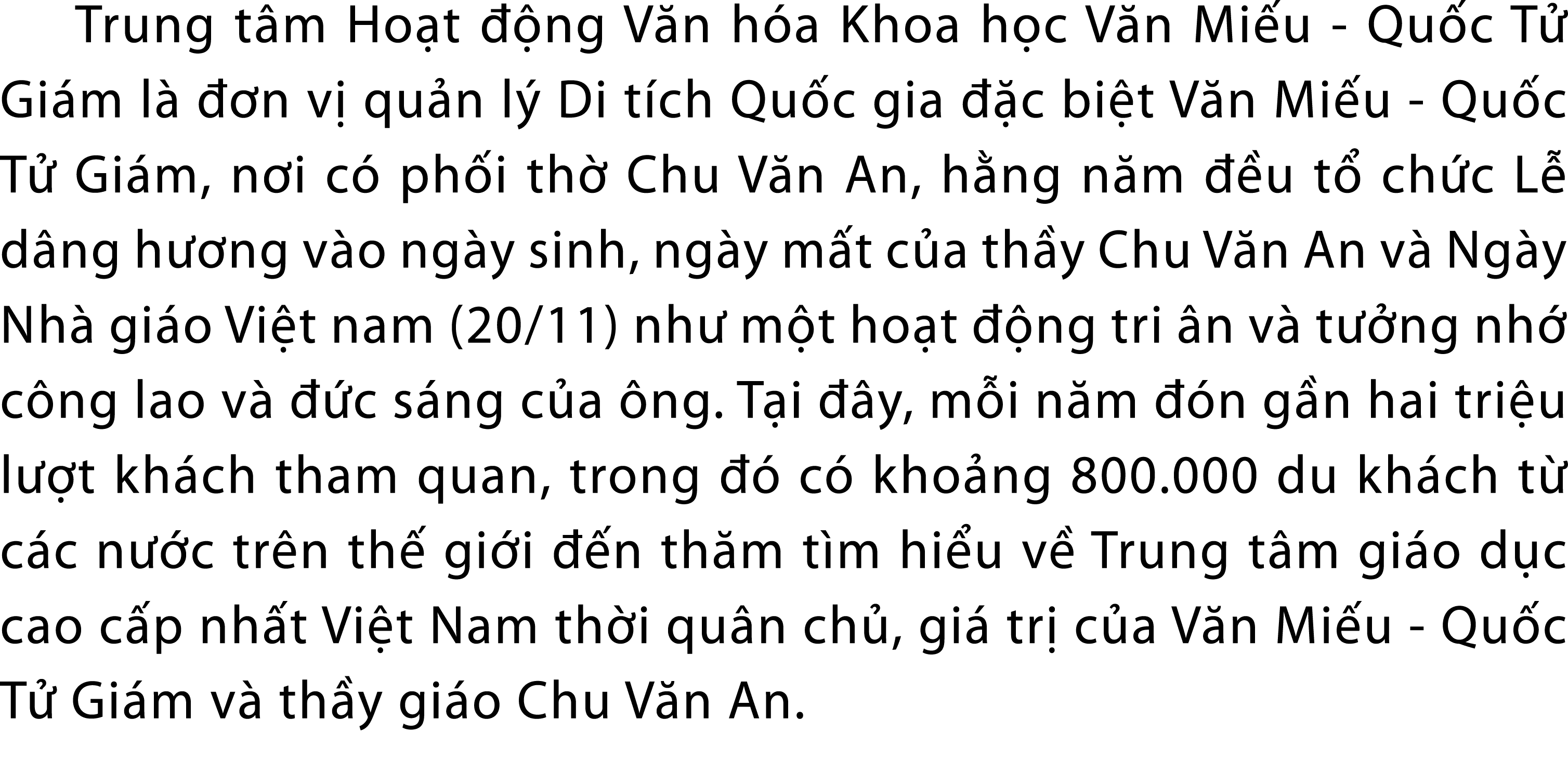 Trung t m Ho t  ng V n h a Khoa h c V n Mi u Qu c T  Gi m l    n v  qu n l  Di t ch Qu c gia   c bi t V n Mi u Qu c ...