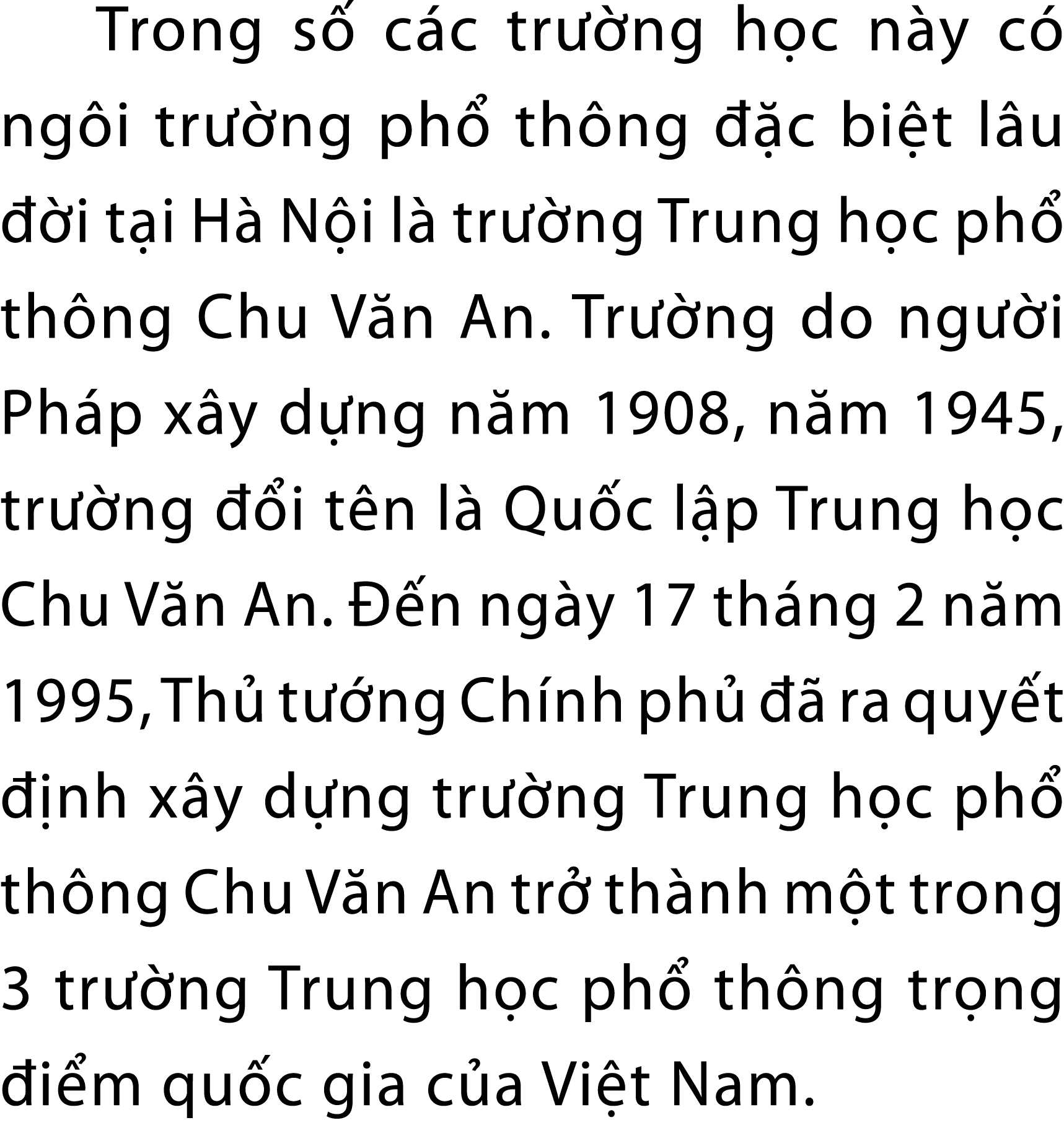 Trong s c c tr  ng h c n y c  ng i tr  ng ph  th ng   c bi t l u   i t i H  N i l  tr  ng Trung h c ph  th ng Chu V ...