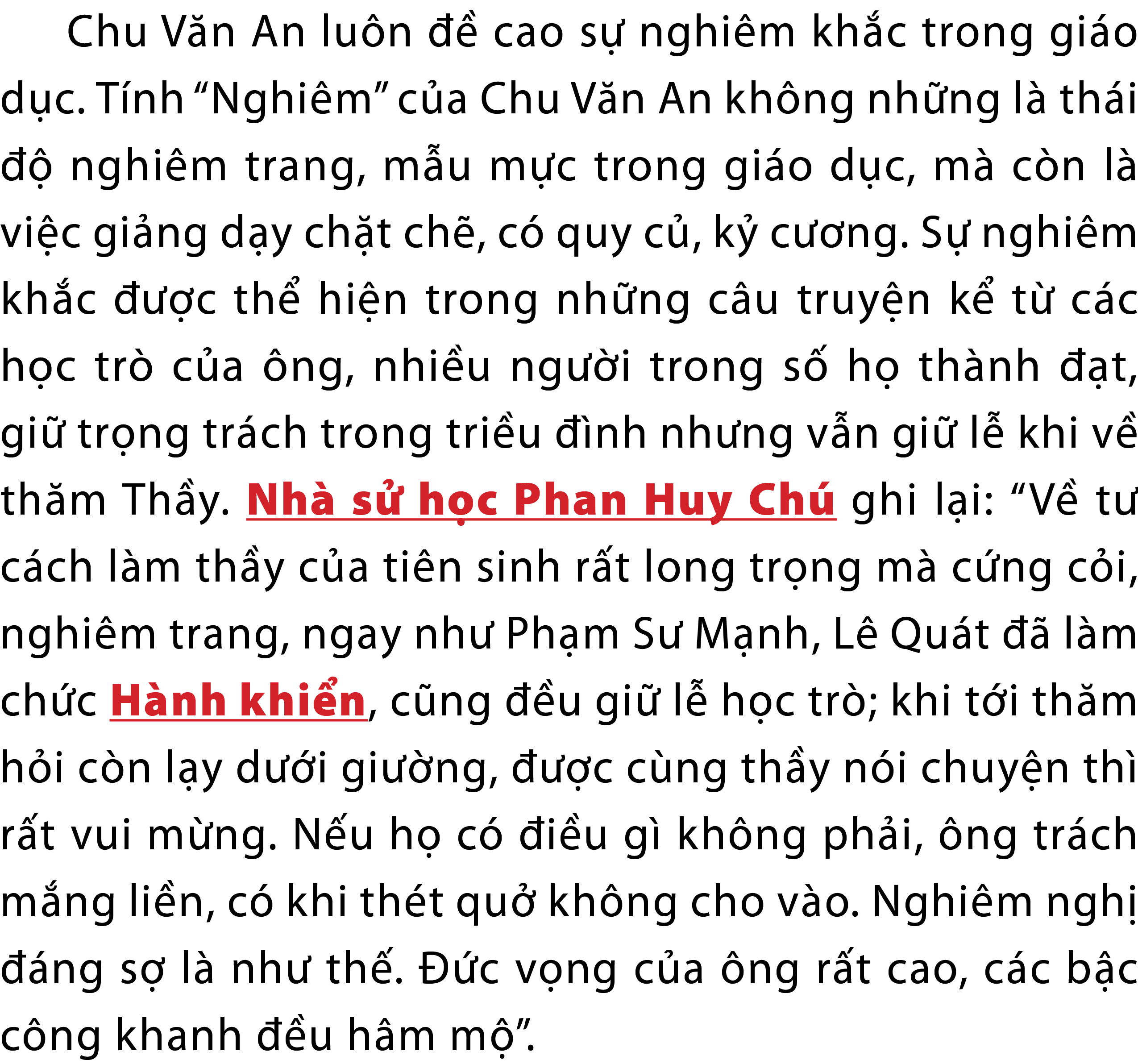 Chu V n An lu n   cao s  nghi m kh c trong gi o d c. T nh “Nghi m” c a Chu V n An kh ng nh ng l  th i    nghi m tran...