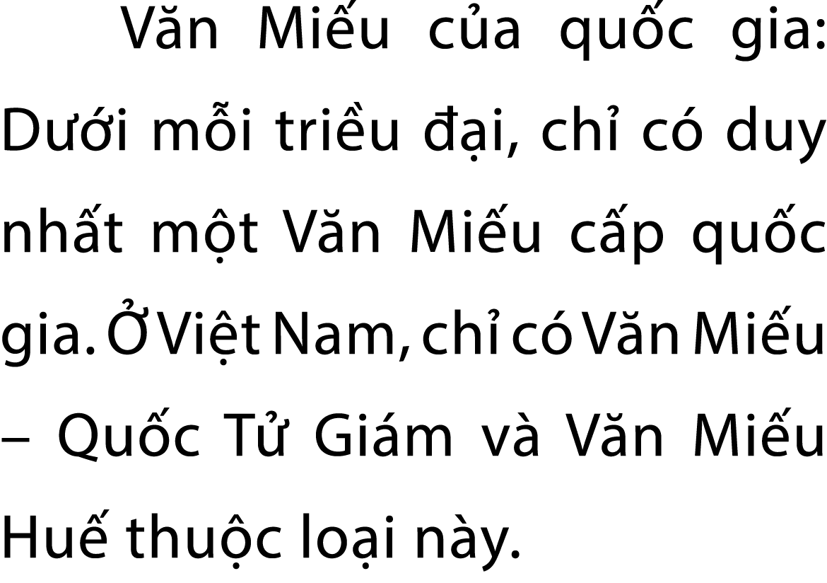 V n Mi u c a qu c gia: D i m i tri u   i, ch  c  duy nh t m t V n Mi u c p qu c gia.   Vi t Nam, ch  c  V n Mi u – Q...