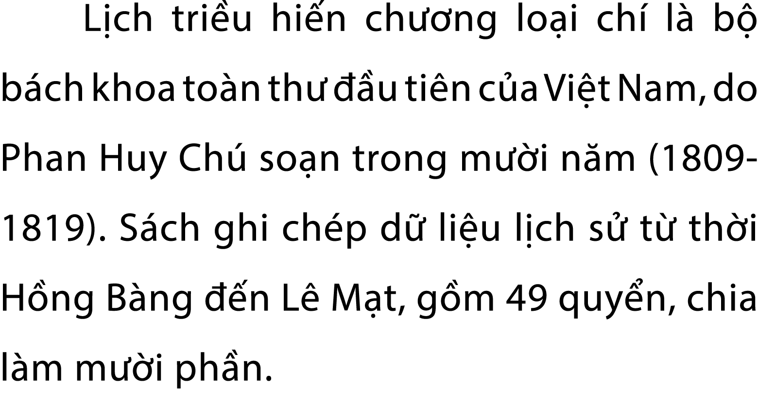 L ch tri u hi n ch ng lo i ch  l  b  b ch khoa to n th    u ti n c a Vi t Nam, do Phan Huy Ch  so n trong m  i n m (...