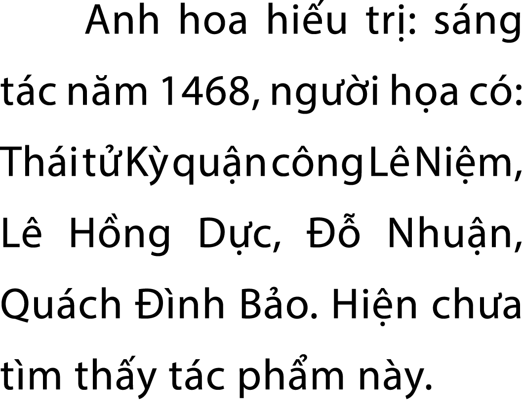 Anh hoa hi u tr : s ng t c n m 1468, ng i h a c : Th i t  K  qu n c ng L  Ni m, L  H ng D c,    Nhu n, Qu ch   nh B ...