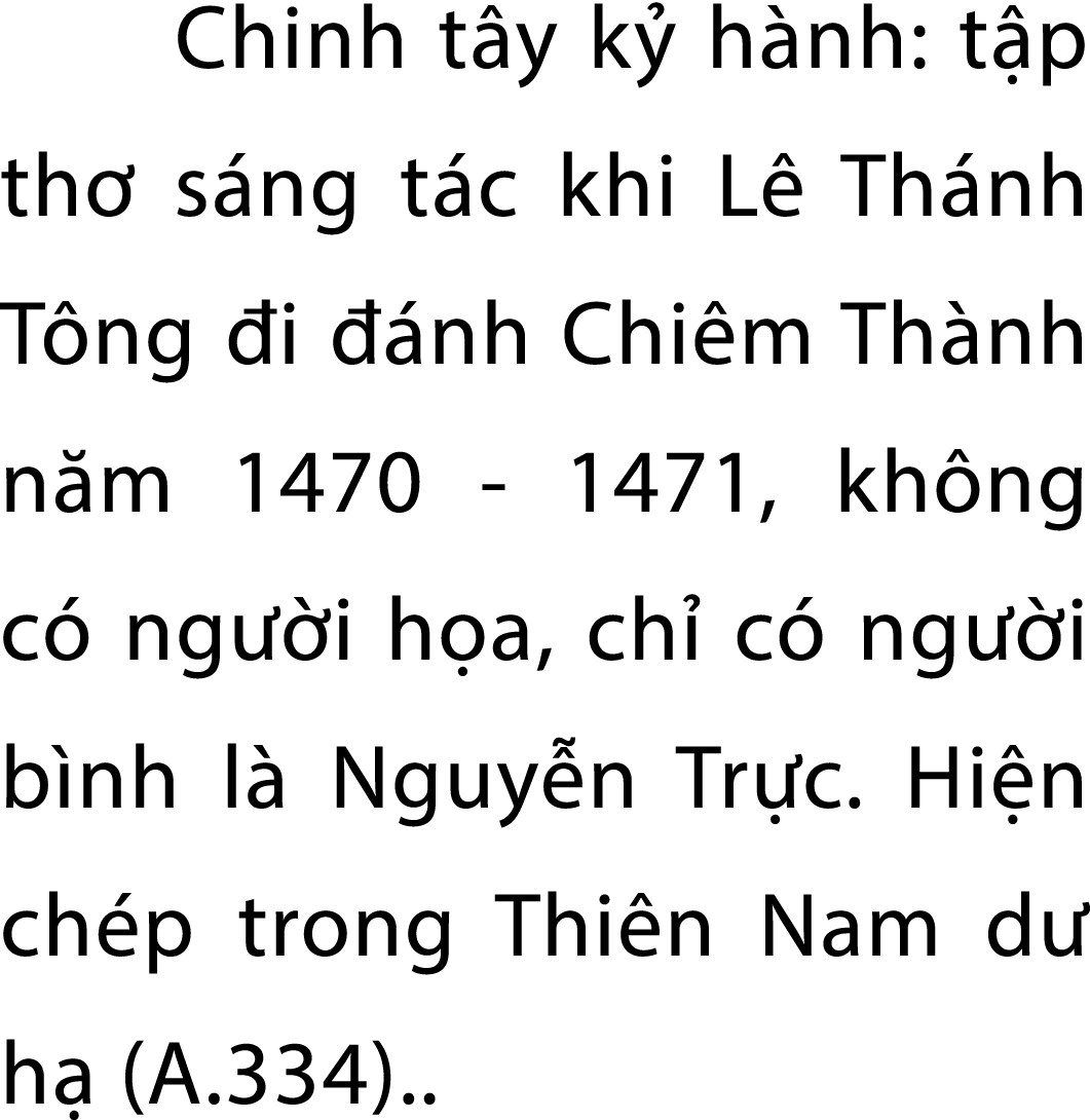 Chinh t y k h nh: t p th  s ng t c khi L  Th nh T ng  i   nh Chi m Th nh n m 1470 1471, kh ng c  ng  i h a, ch  c  n...
