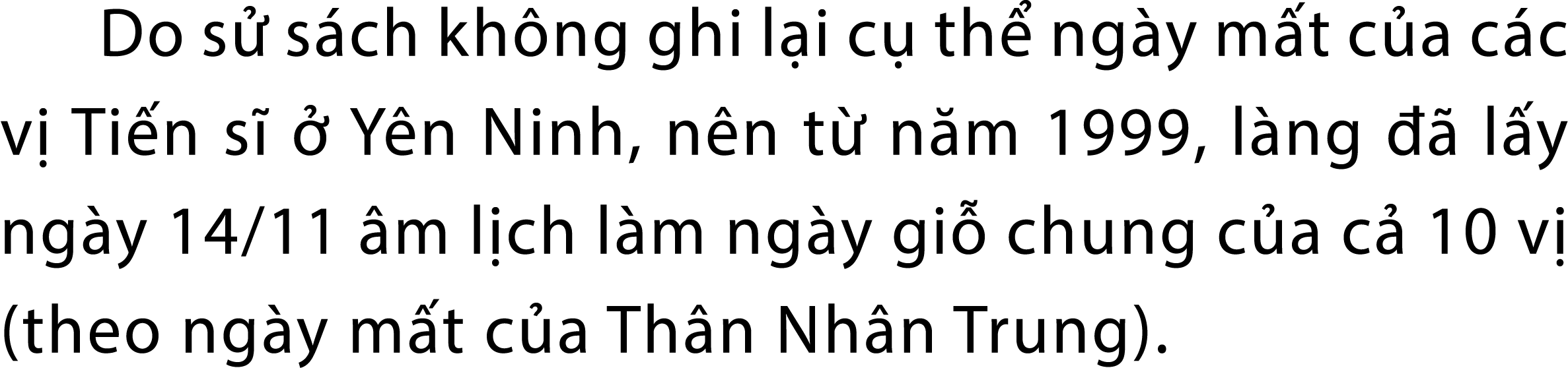 Do s s ch kh ng ghi l i c  th  ng y m t c a c c v  Ti n s    Y n Ninh, n n t  n m 1999, l ng    l y ng y 14/11  m l ...