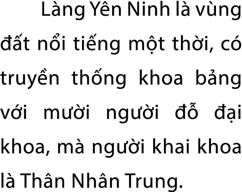 L ng Y n Ninh l v ng   t n i ti ng m t th i, c  truy n th ng khoa b ng v i m  i ng  i      i khoa, m  ng  i khai kho...